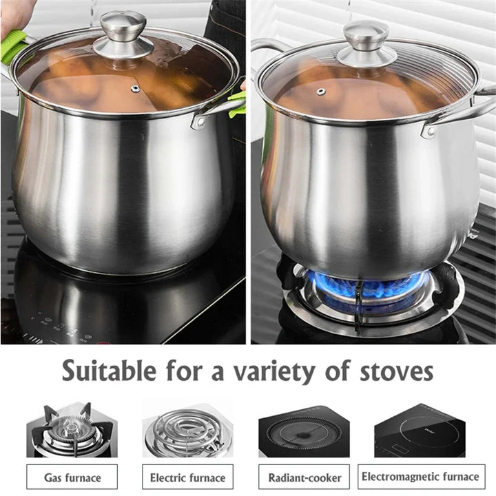 Stainless Steel Large Capacity Soup Pot Induction Gas Stove Cooker | Stornfield