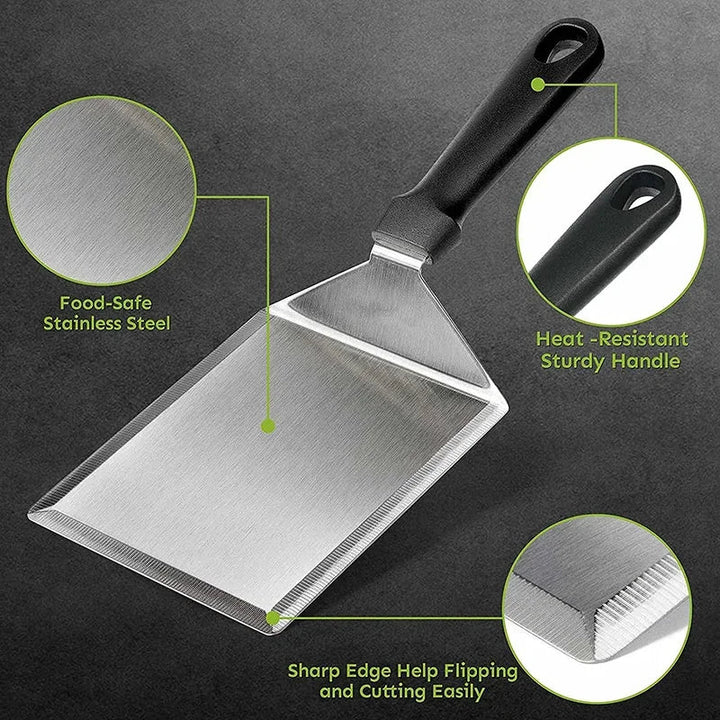 Stainless Steel Large Grill Spatula with Cutting Edges Tool for BBQ | Stornfield