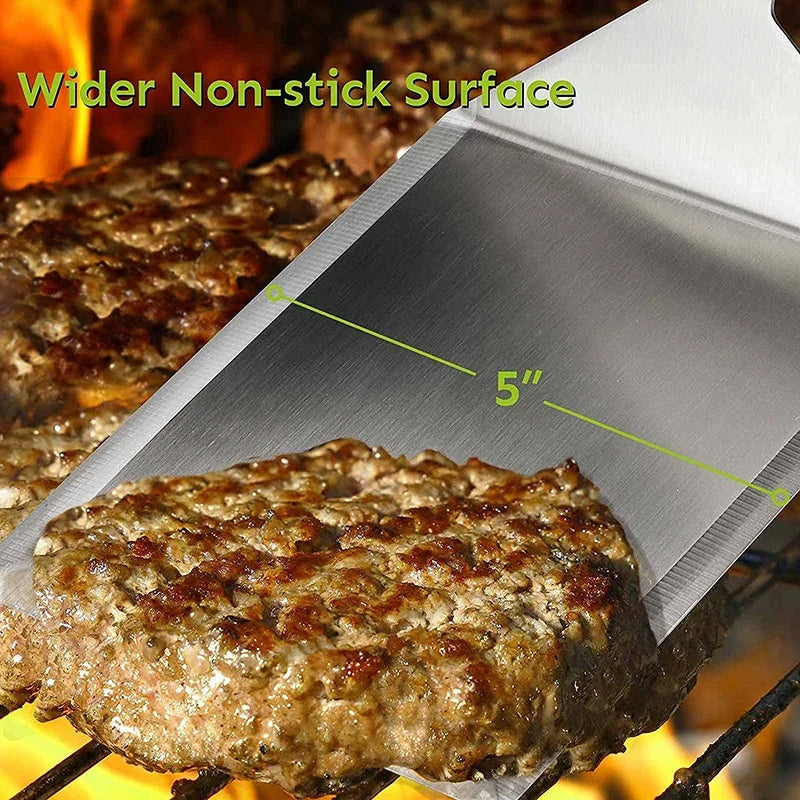 Stainless Steel Large Grill Spatula with Cutting Edges Tool for BBQ | Stornfield