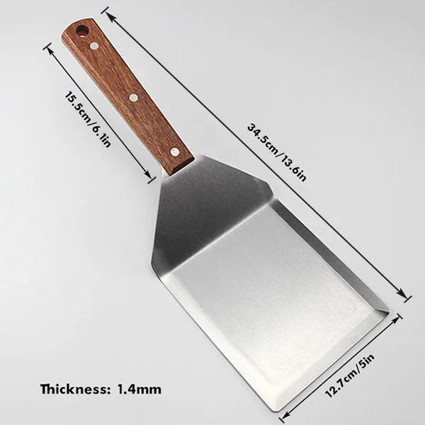 Stainless Steel Large Grill Spatula with Cutting Edges Tool for BBQ | Stornfield