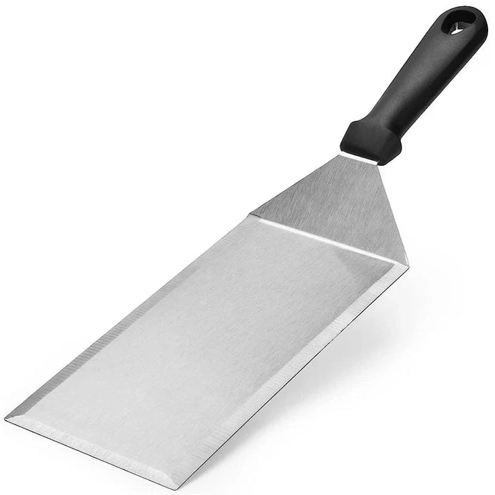 Stainless Steel Long Grill Spatula with Cutting Edges Scraper Tool | Stornfield