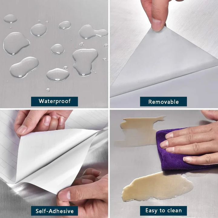 Stainless Steel Look Kitchen Cabinet Refrigerator Self-Adhesive Sticker | Stornfield