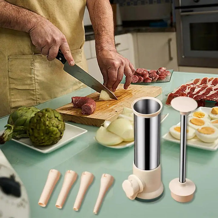 Stainless Steel Manual Filling Sausage Maker and Meat Stuffer Tool | Stornfield