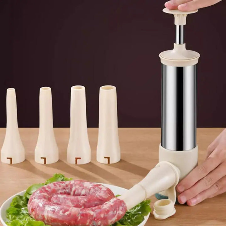 Manual Stainless Steel Sausage Stuffer with 4 Nozzles | Stornfield