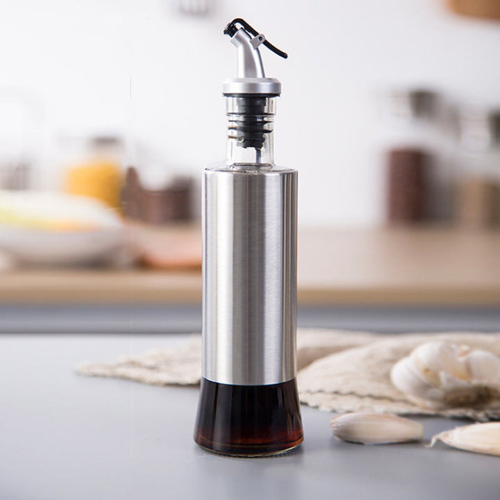 Stainless Steel Oil Bottle Glass Kitchen Cruet Storage Dispenser | Stornfield