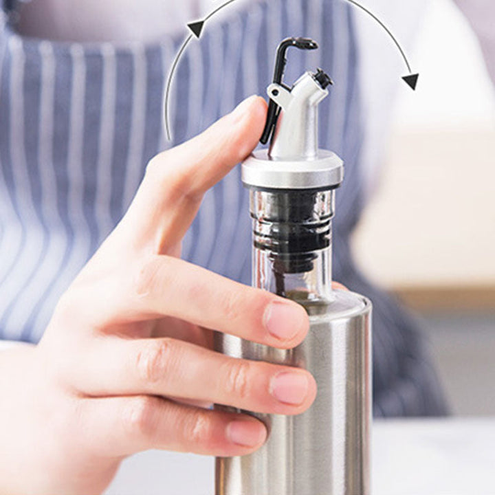 Stainless Steel Oil Bottle Glass Kitchen Cruet Storage Dispenser | Stornfield