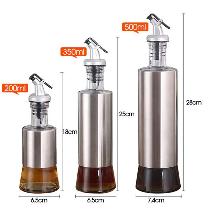 Stainless Steel Oil Bottle Glass Kitchen Cruet Storage Dispenser | Stornfield