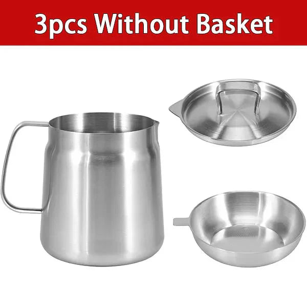 Stainless Steel Oil Filter Pot Oil Storage Pot Grease Keeper with Lid | Stornfield