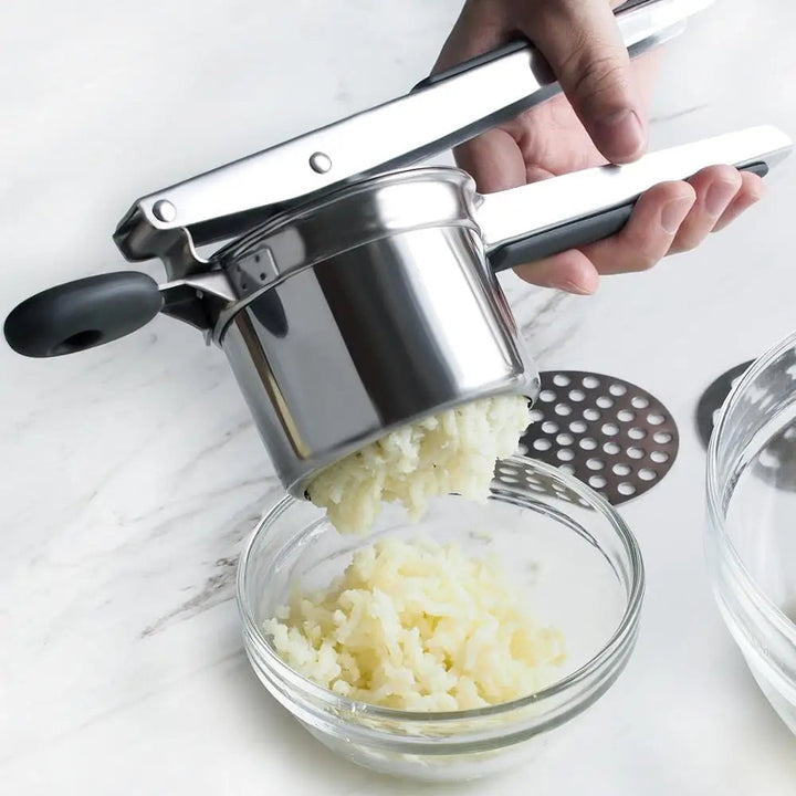 Stainless Steel Potato Press with 3 Fineness Discs | Stornfield
