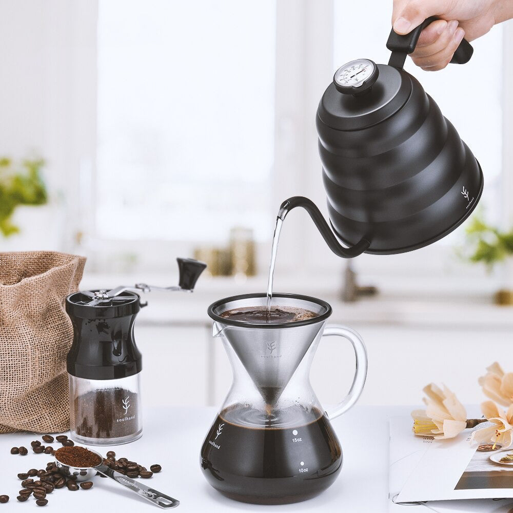Stainless Steel Pour Over Coffee Pot Drip Kettle with Thermometer | Stornfield