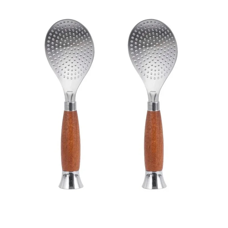 Stainless Steel Rice Scoop with Wooden Handle Non-Stick Rice Spatula | Stornfield