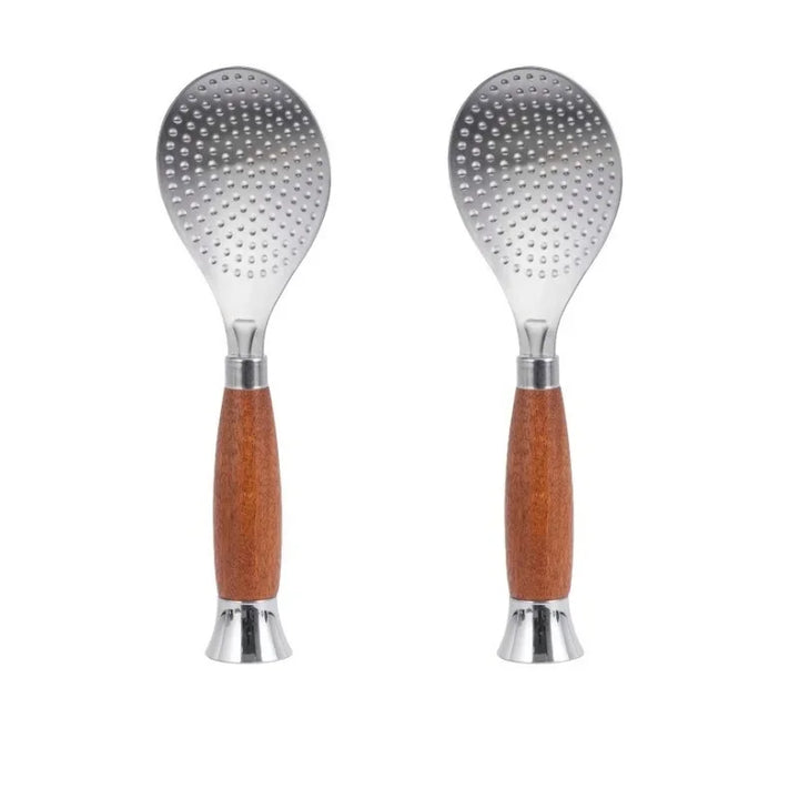 Stainless Steel Rice Scoop with Wooden Handle Non-Stick Rice Spatula | Stornfield