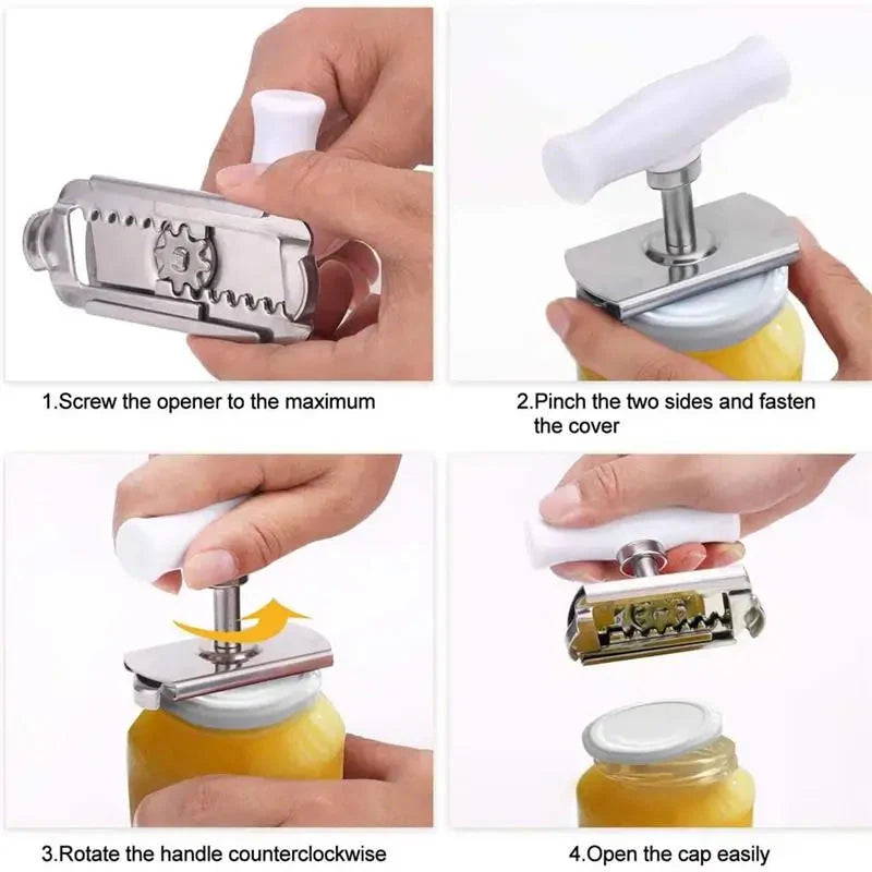 Stainless Steel Rotary Lids Off Jar Opener Adjustable Bottle Cap Opener | Stornfield
