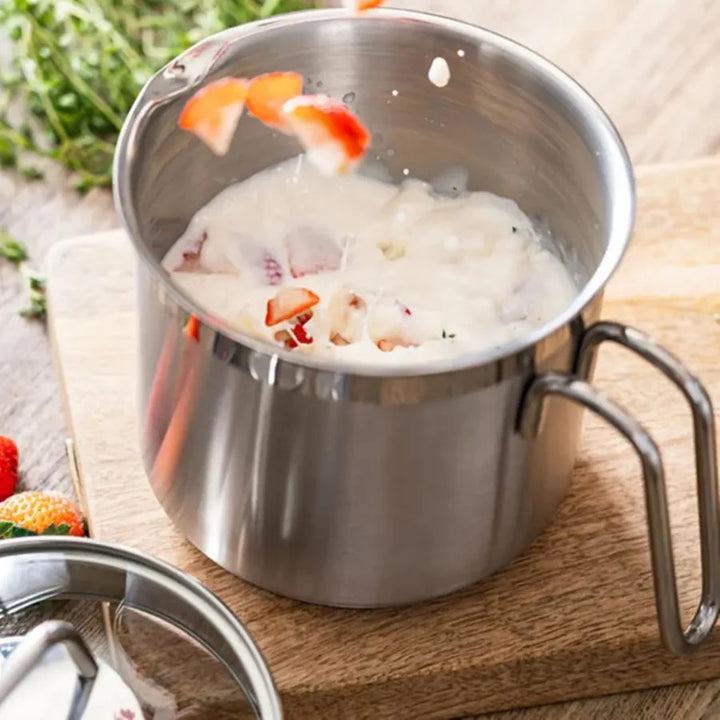 Stainless Steel Saucepan with Glass Lid Multi-Purpose Cooking Pot | Stornfield