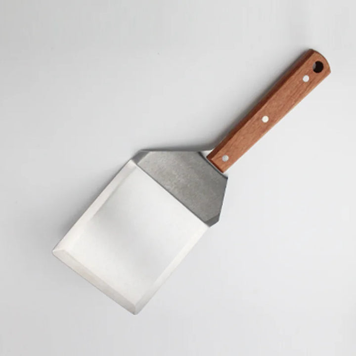 Stainless Steel Spatula Scraper with Wooden Handle Grill Flipper | Stornfield