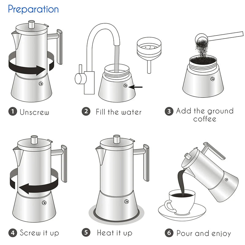Stainless Steel Stovetop Espresso Maker Moka Pot Coffee Machine | Stornfield
