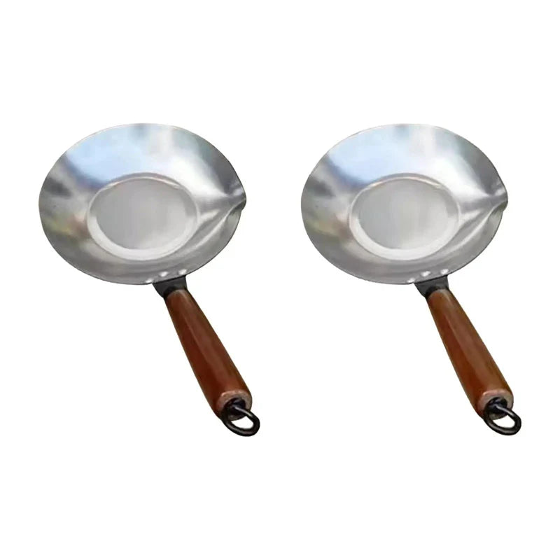 Stainless Steel Sugar Pan with Spout and Wooden Handle | Stornfield