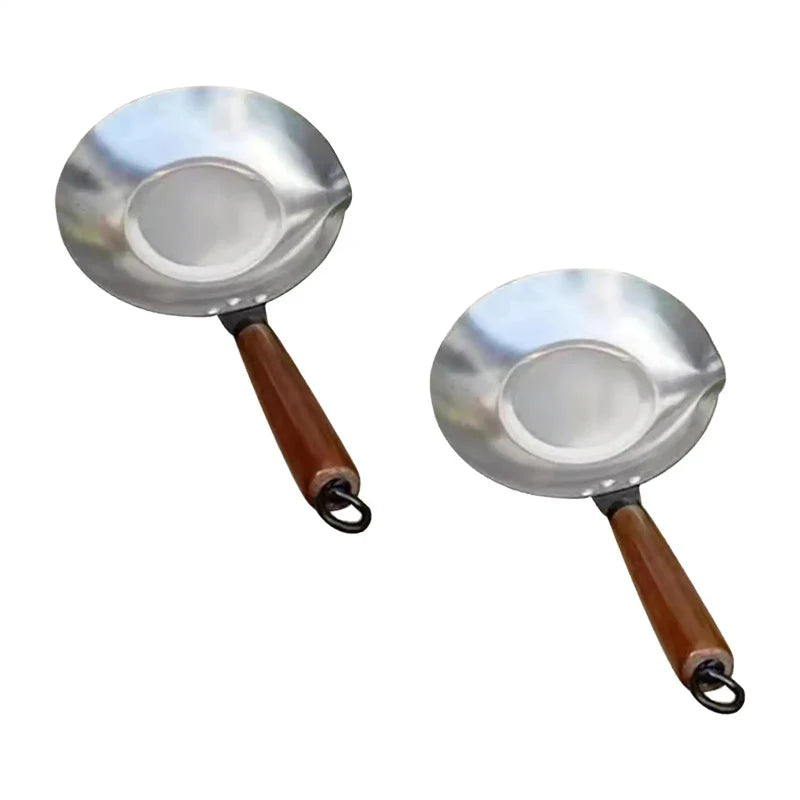Stainless Steel Sugar Pan with Spout and Wooden Handle | Stornfield