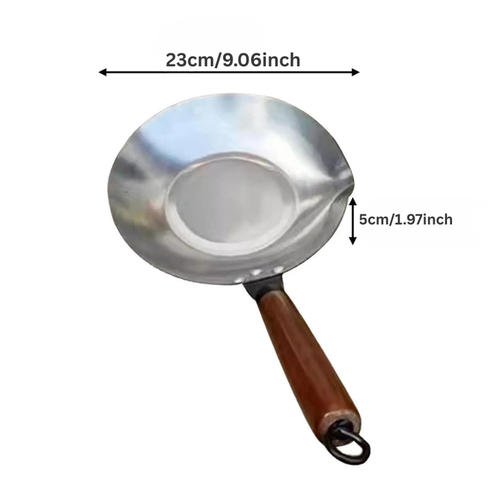 Stainless Steel Sugar Pan with Spout and Wooden Handle | Stornfield