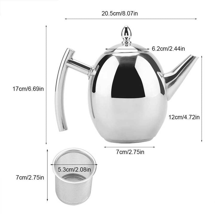 Stainless Steel Teapot Tea Coffee Kettle Container with Removable Mesh | Stornfield