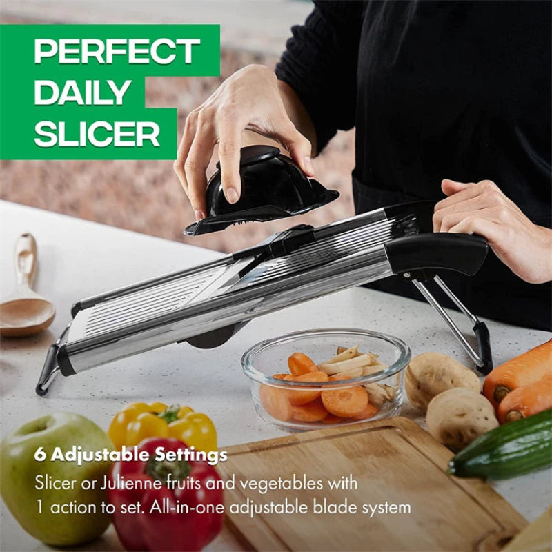 Stainless Steel Vegetable Cutter and Chopper Adjustable Manual Slicer | Stornfield