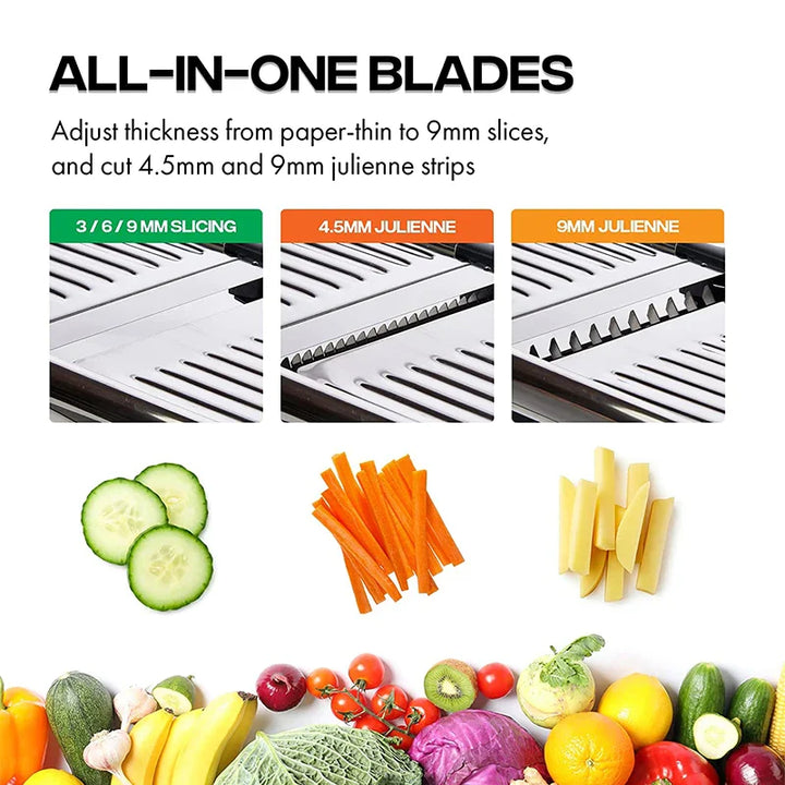Stainless Steel Vegetable Cutter and Chopper Adjustable Manual Slicer | Stornfield