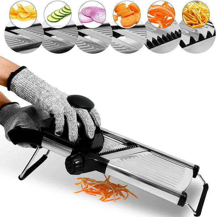 Stainless Steel Vegetable Cutter and Chopper Adjustable Manual Slicer | Stornfield