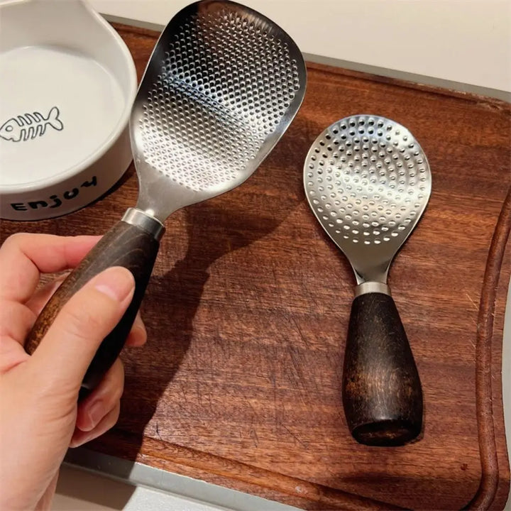 Stainless Steel Vertical Rice Shovel Spatula Wooden Handle Rice Spoon | Stornfield
