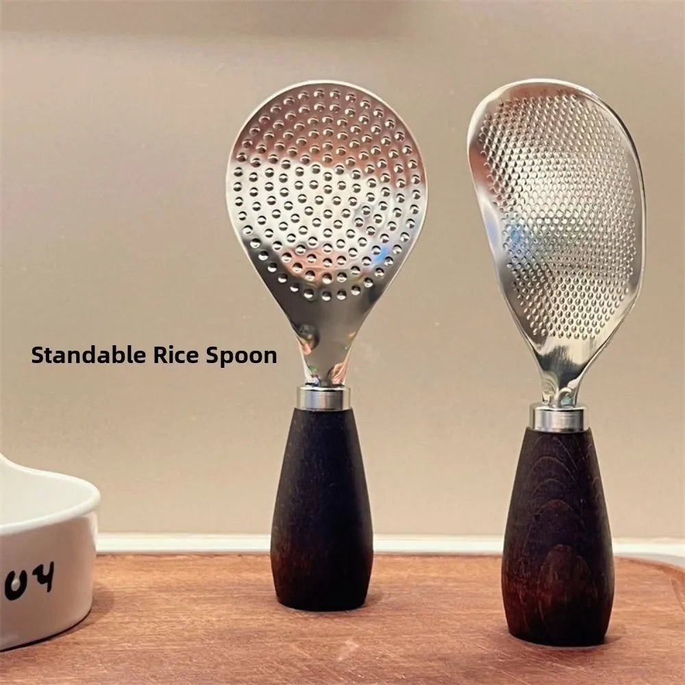 Stainless Steel Vertical Rice Shovel Spatula Wooden Handle Rice Spoon | Stornfield