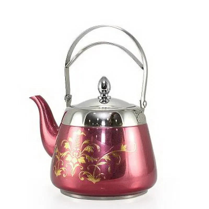 Stainless Steel Water Kettle Flower Pattern Palace Tea Pot Tea Kettle | Stornfield