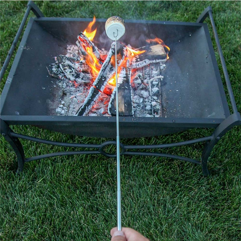Stainless steel Wooden Handle Adjustable BBQ Fork Skewer | Stornfield