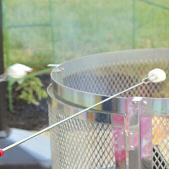 Stainless steel Wooden Handle Adjustable BBQ Fork Skewer | Stornfield
