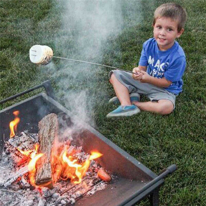 Stainless steel Wooden Handle Adjustable BBQ Fork Skewer | Stornfield