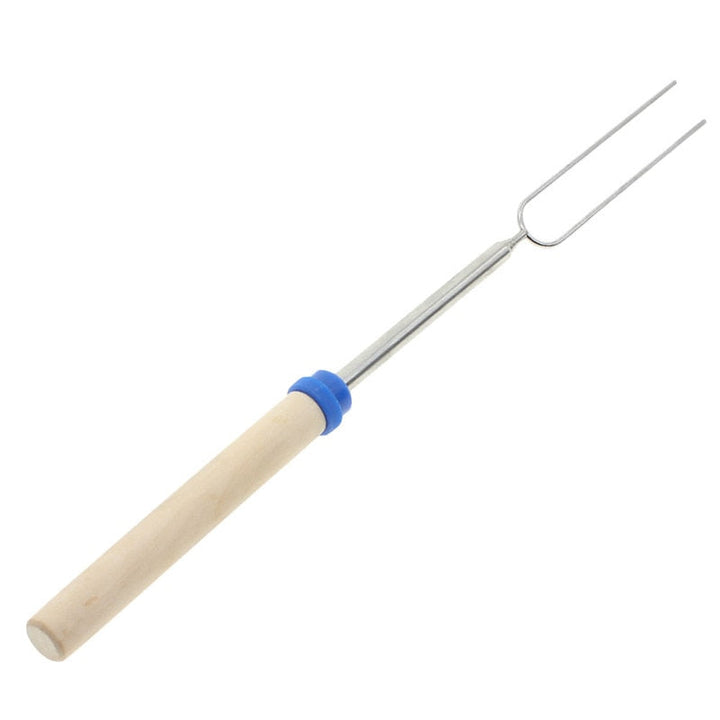 Stainless steel Wooden Handle Adjustable BBQ Fork Skewer | Stornfield