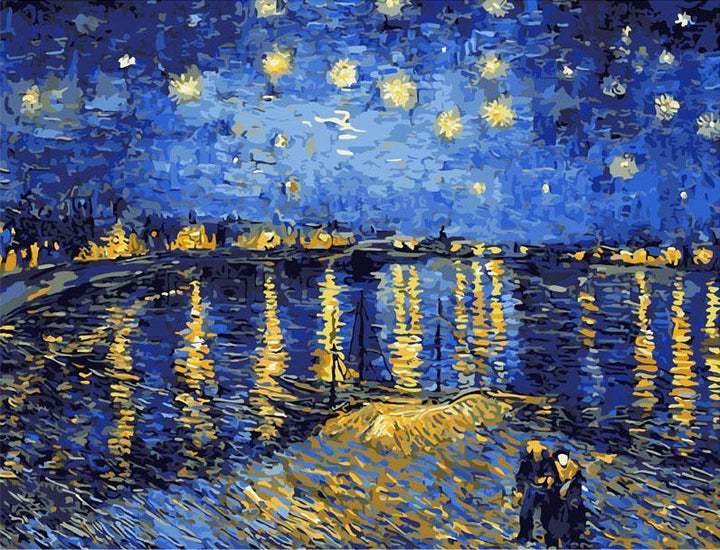 Starry Night Sky Rhone River - Van-Go Paint-By-Number Kit | Stornfield