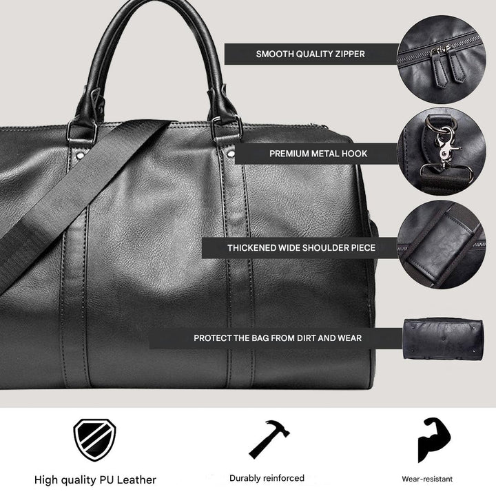 Large-Capacity Leather Travel Duffel – Lightweight & Durable Carry-On Bag | Stornfield