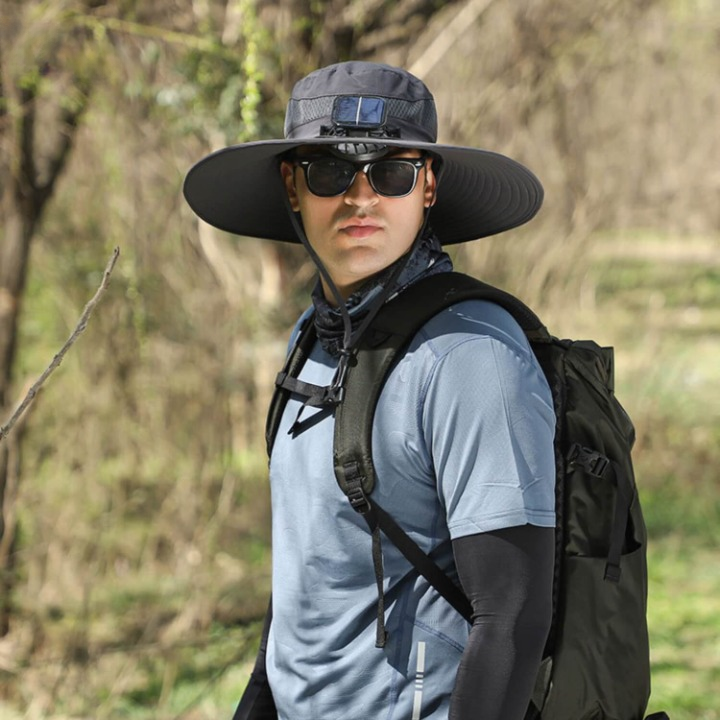 Solar energy hat with fan and UV protection - SolarCool VentiHat | Stornfield