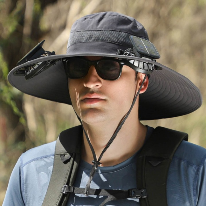 Solar energy hat with fan and UV protection - SolarCool VentiHat | Stornfield