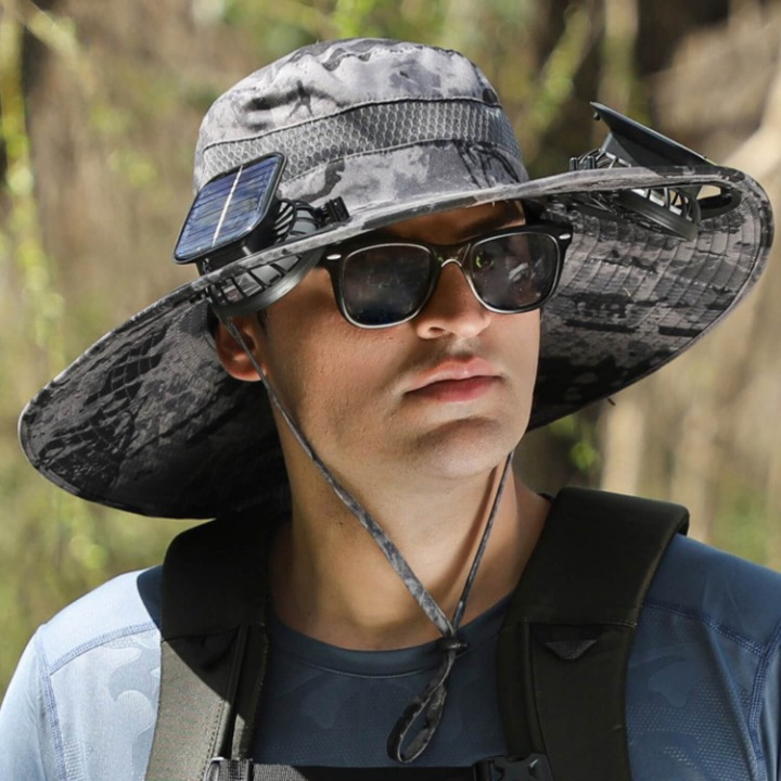 Solar energy hat with fan and UV protection - SolarCool VentiHat | Stornfield