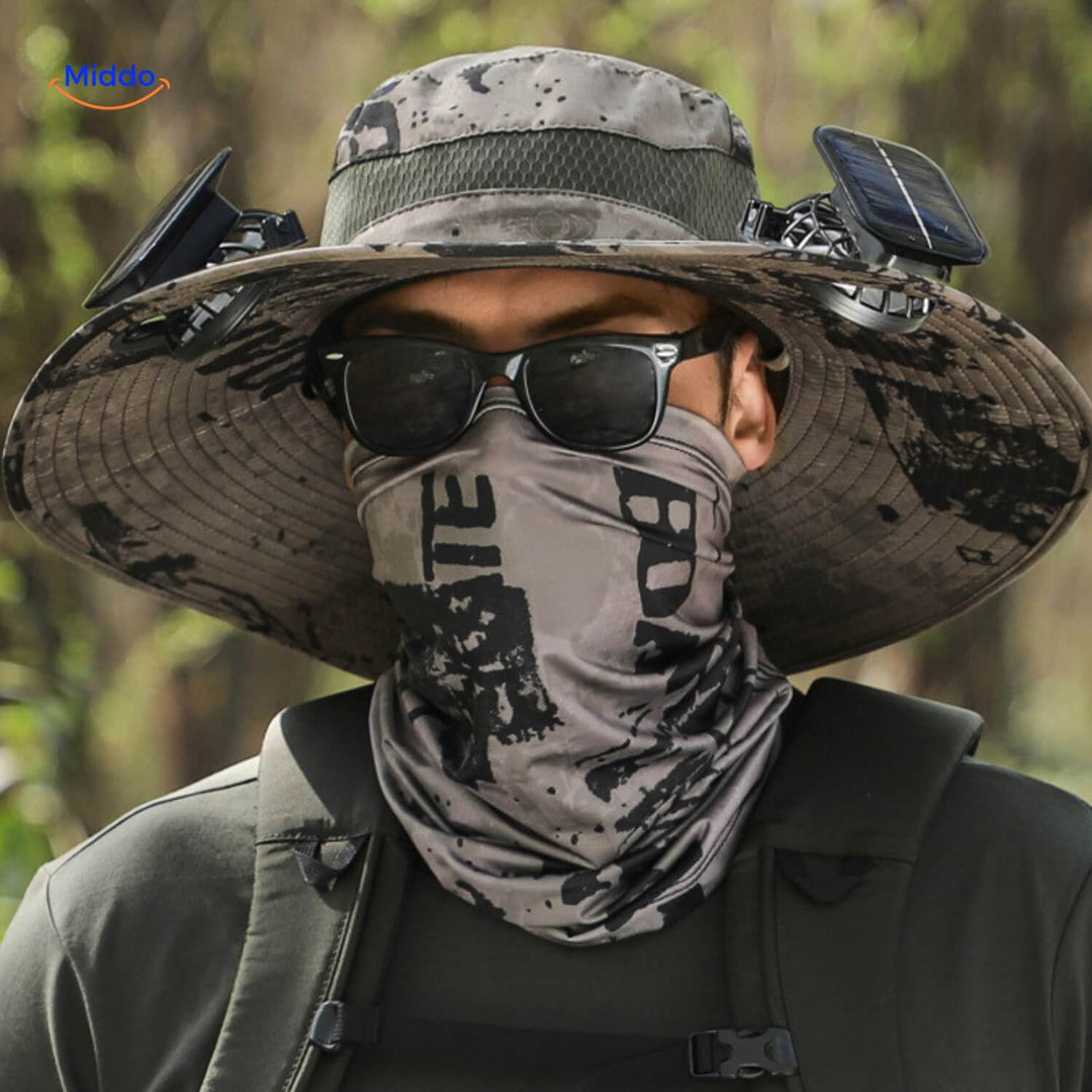 Solar energy hat with fan and UV protection - SolarCool VentiHat | Stornfield