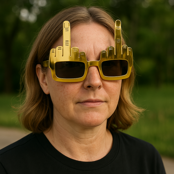 Bold Gold Middle Finger Party Sunglasses | Stornfield