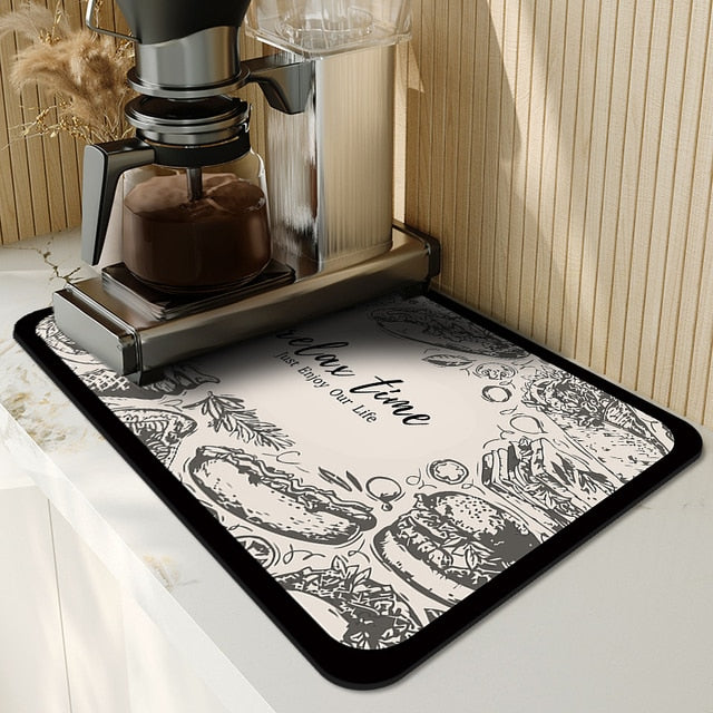 Super Absorbent Draining Mat Kitchen Bathroom Faucet Absorbent Mat | Stornfield