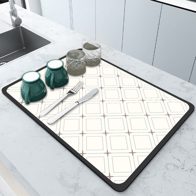 Super Absorbent Draining Mat Kitchen Bathroom Faucet Absorbent Mat | Stornfield