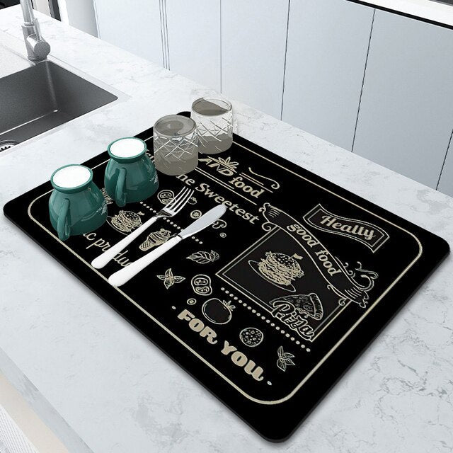 Super Absorbent Draining Mat Kitchen Bathroom Faucet Absorbent Mat | Stornfield