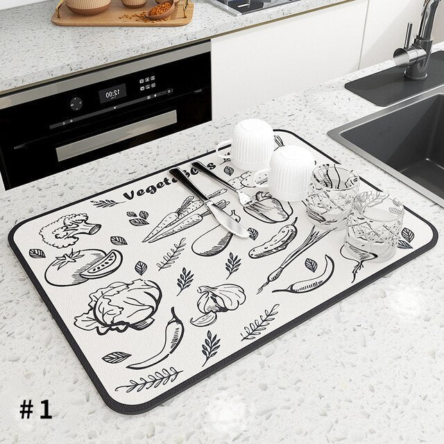 Super Absorbent Draining Mat Kitchen Bathroom Faucet Absorbent Mat | Stornfield