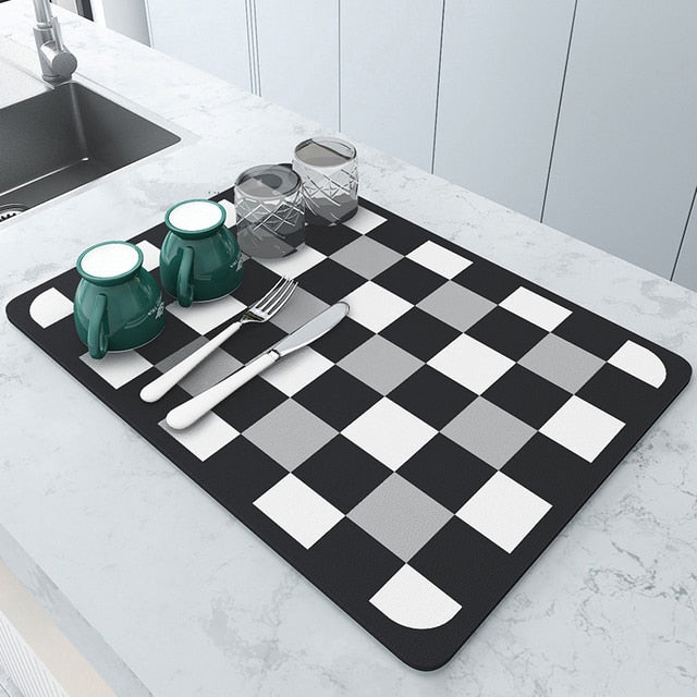 Super Absorbent Draining Mat Kitchen Bathroom Faucet Absorbent Mat | Stornfield