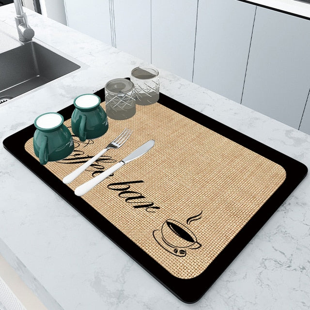 Super Absorbent Draining Mat Kitchen Bathroom Faucet Absorbent Mat | Stornfield