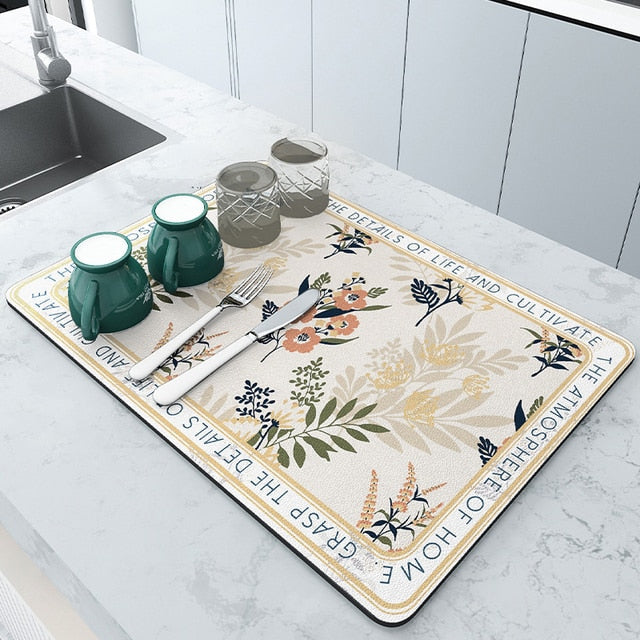 Super Absorbent Draining Mat Kitchen Bathroom Faucet Absorbent Mat | Stornfield