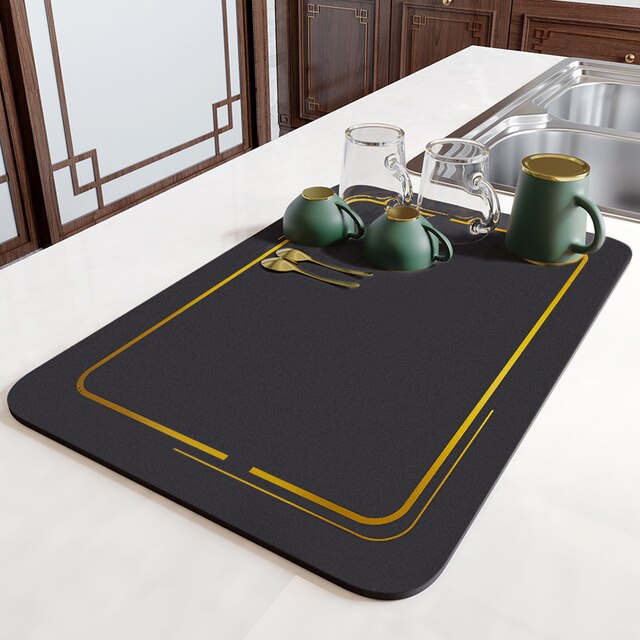 Super Absorbent Draining Mat Kitchen Bathroom Faucet Absorbent Mat | Stornfield