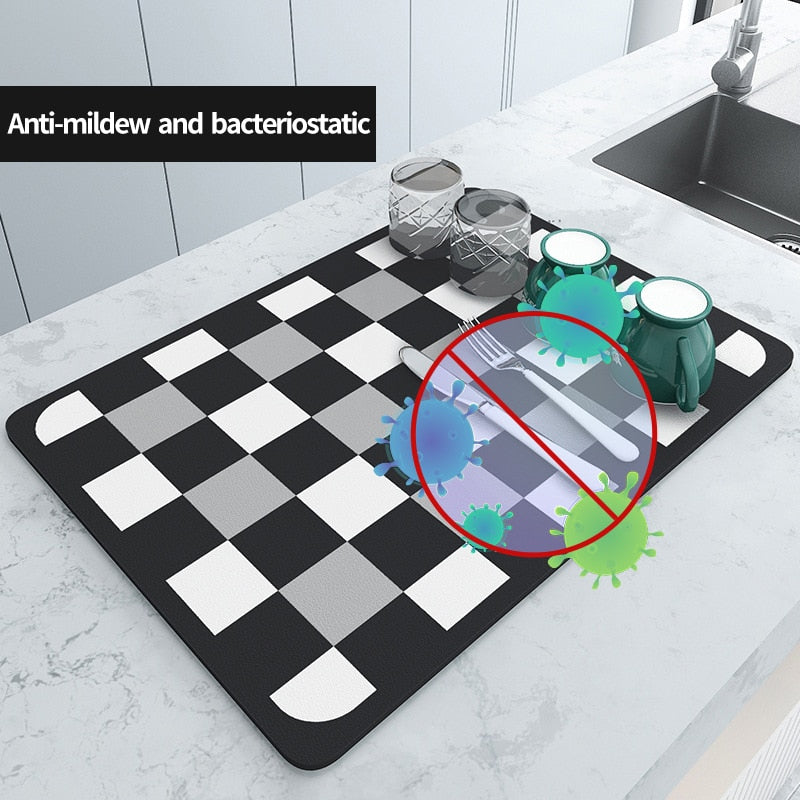 Super Absorbent Draining Mat Kitchen Bathroom Faucet Absorbent Mat | Stornfield